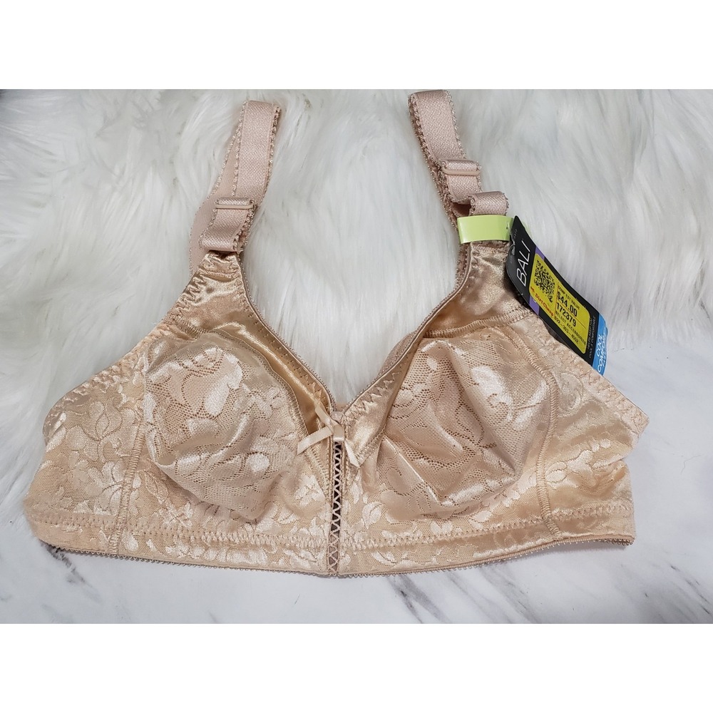 Bali Bra Womens 34B Soft Taupe Classic Support Cool Comfort DF3372 Lace U Back